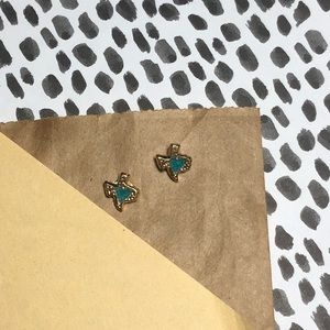 Gold and turquoise Texas earrings